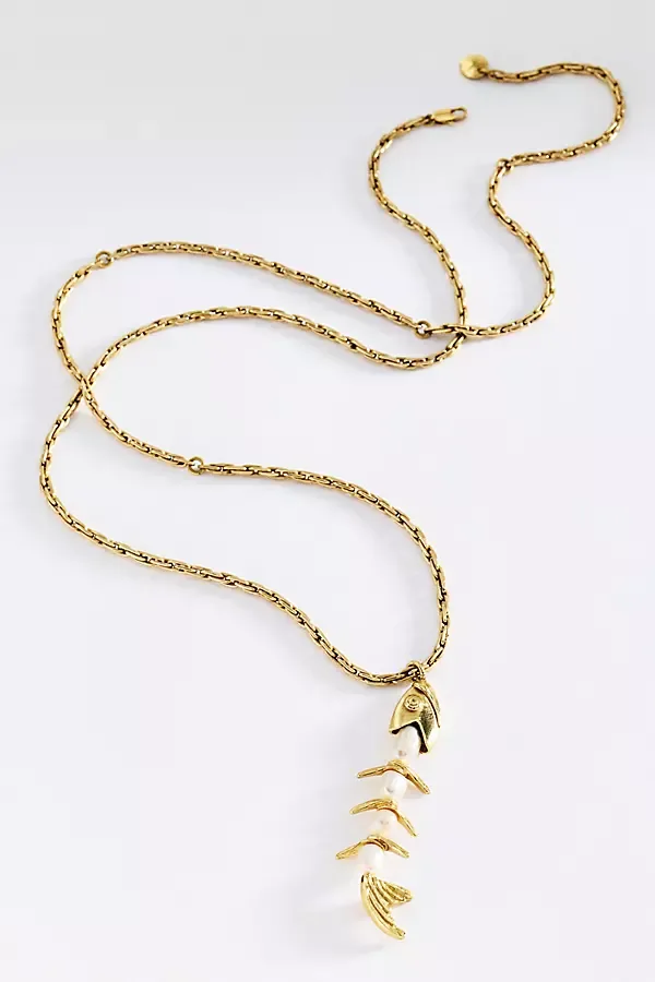 Calypso Pearl Fish Necklace by ALÉMAIS