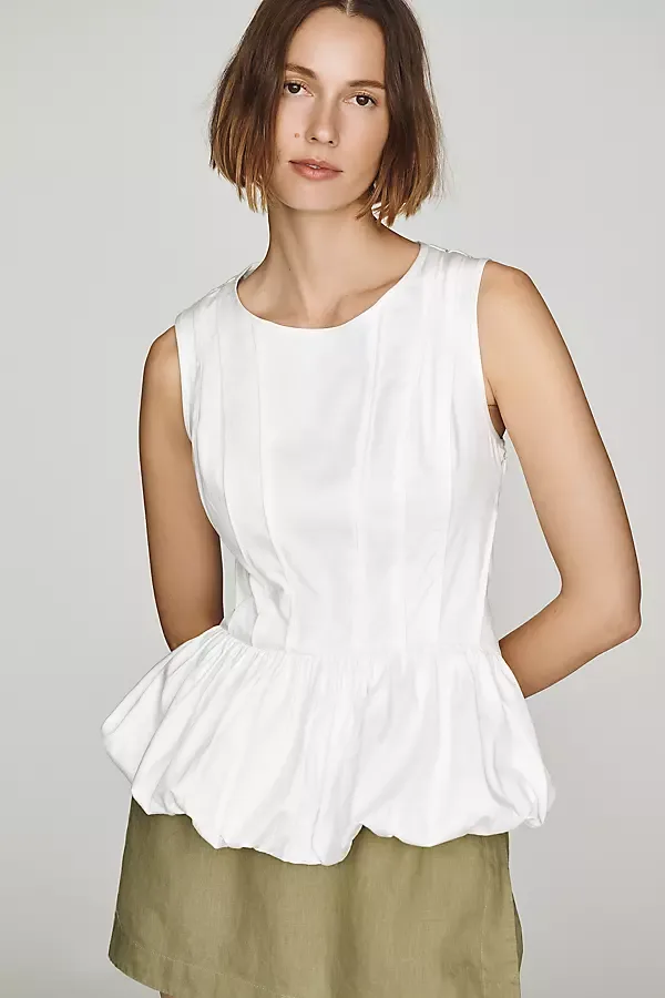 Bubble-Hem Peplum Top by By Anthropologie