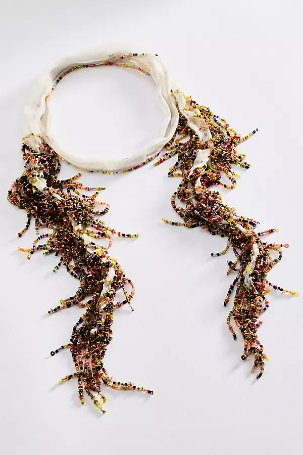 Beaded Skinny Scarf by Chan Luu