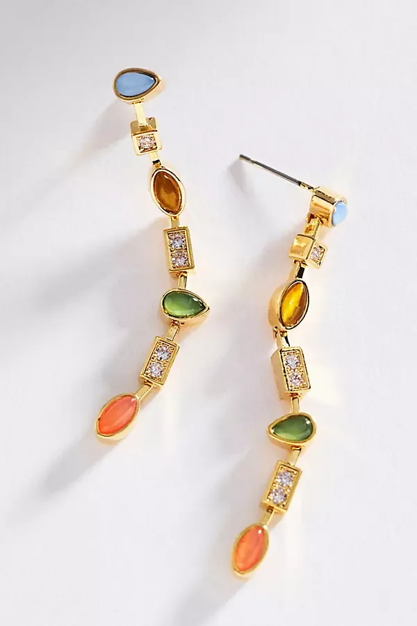 Mixed Gemstone Drop Earrings