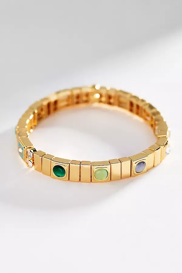 Gemstone Chicklet Bracelet