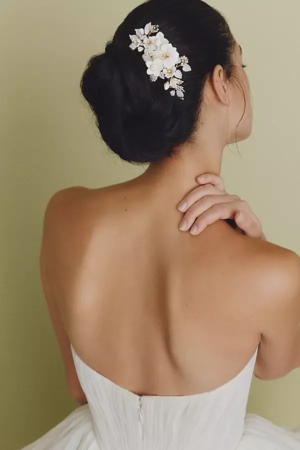 Creamy Floral Garden Hair Comb by Twigs & Honey
