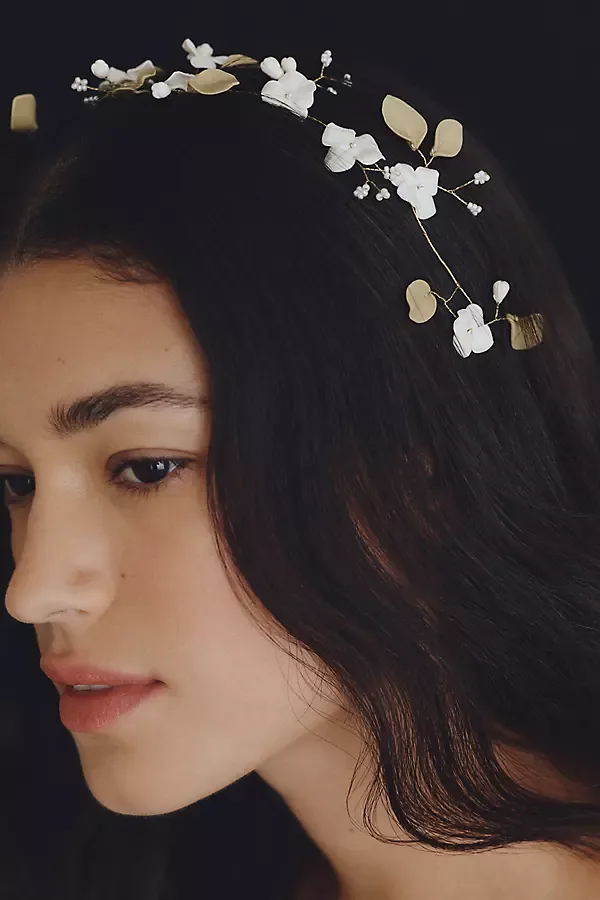 Wispy Peony Bridal Hair Vine by Twigs & Honey