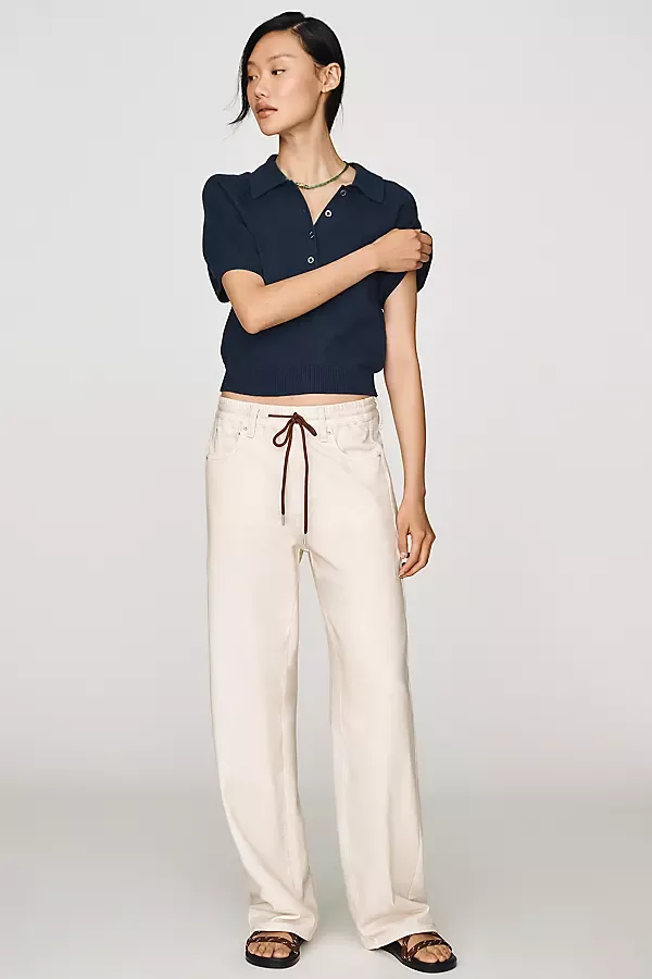 Miramar Terry High-Rise Wide-Leg Jeans by rag & bone