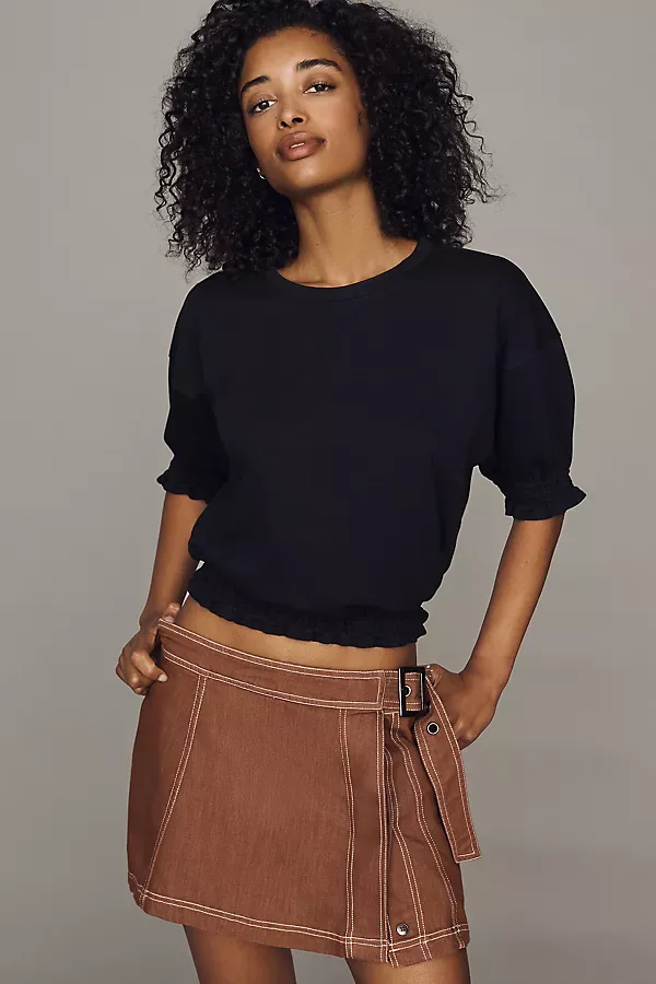 Short-Sleeve Bubble Sweatshirt by Maeve