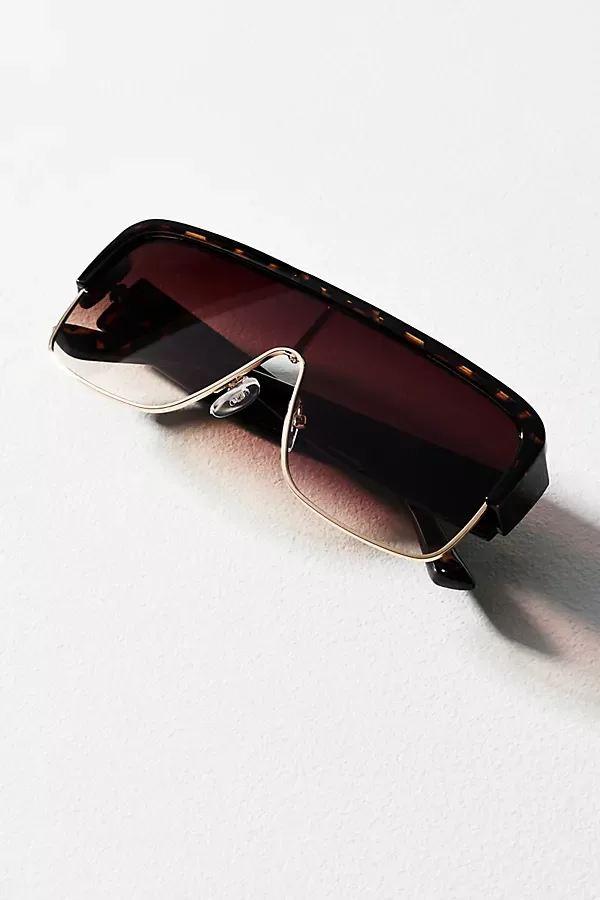 Flat-Top Frameless Aviator Sunglasses