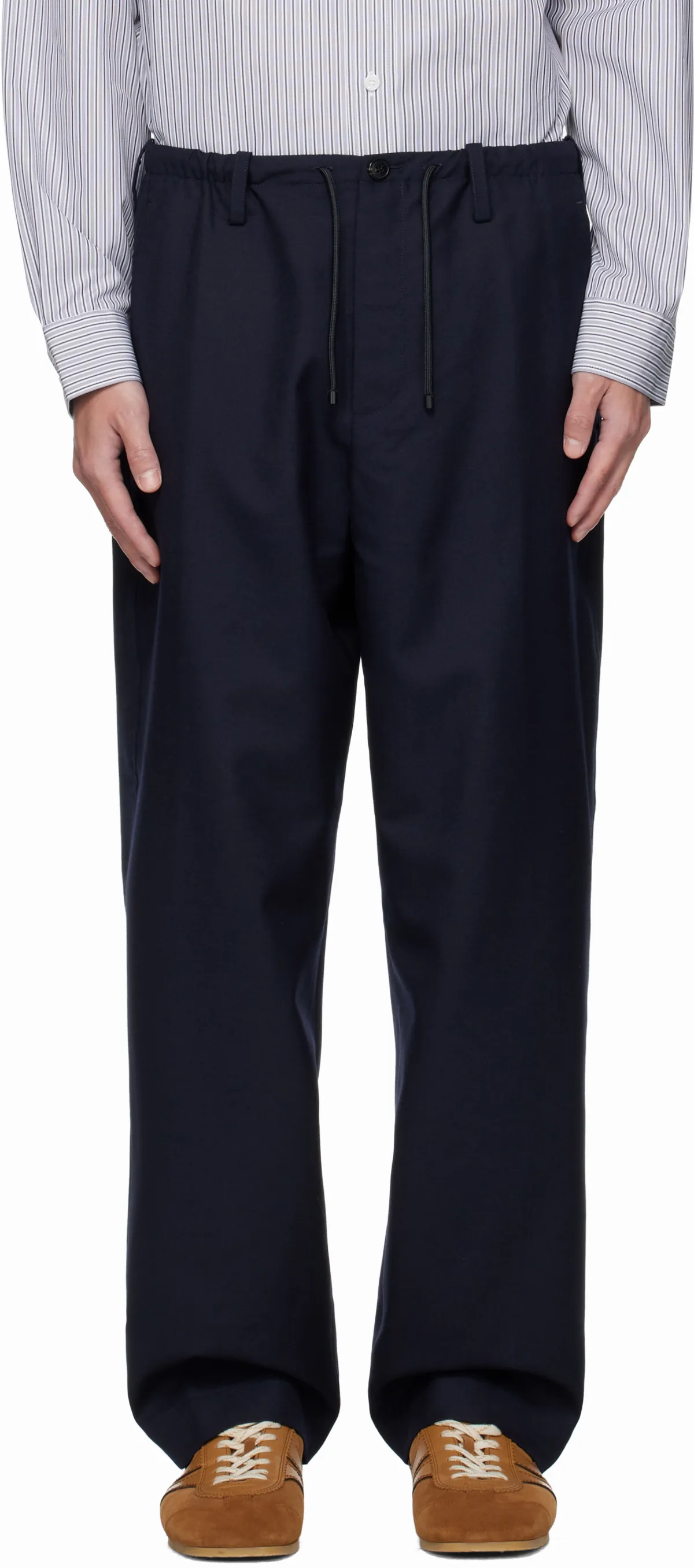 Navy Wool Trousers