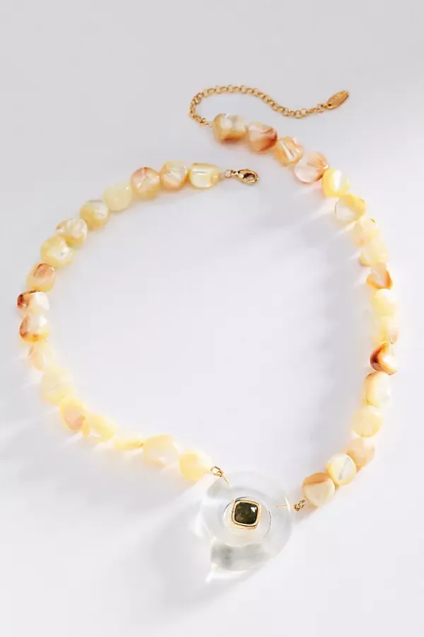 Icon Pendant Beaded Necklace by By Anthropologie