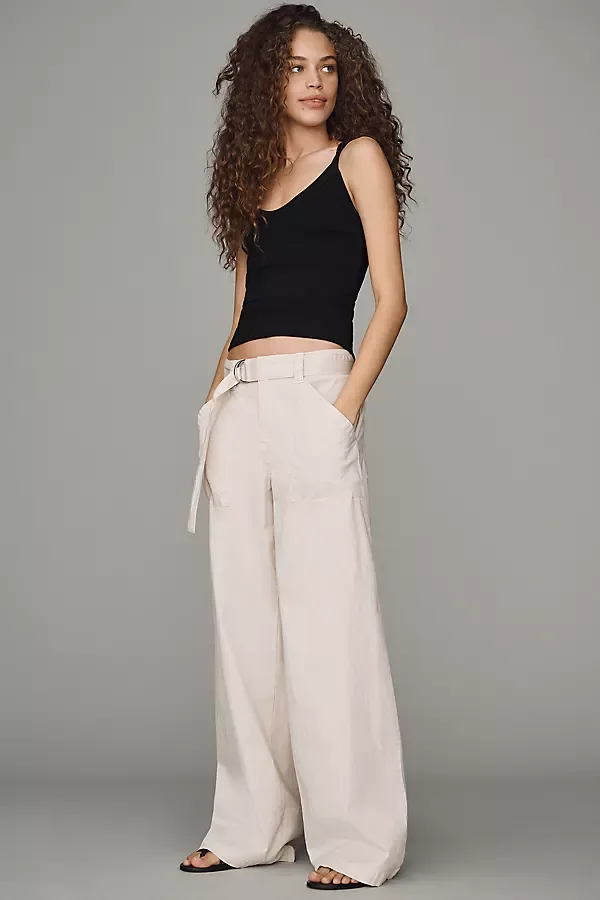 Soft Polish Cotton Blend Wide Leg Pants by Sanctuary