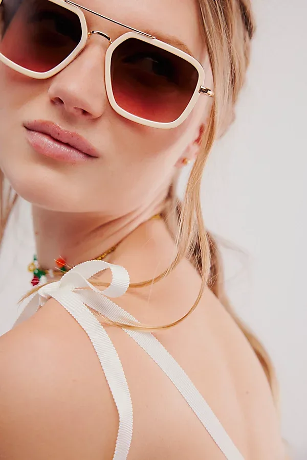 Luna Classic Tinted Aviator Sunglasses by Free People