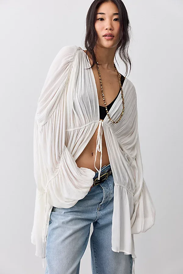 Juliet Sheer Tie-Front Duster Top by Free People