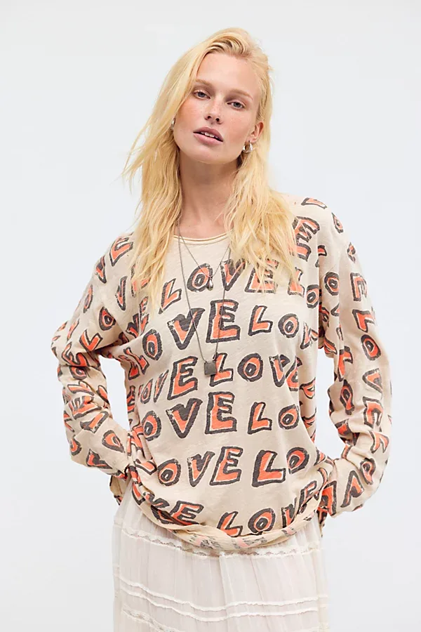 All Over Love Viggo Printed Long-Sleeve Top by Magnolia Pearl