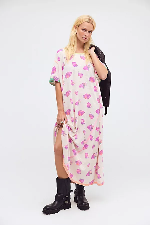 Strawberry Tee Midi Dress by Magnolia Pearl