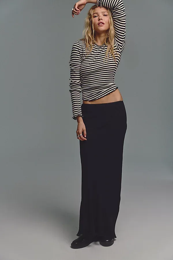 FP One Chloe Solid Maxi Skirt by Free People