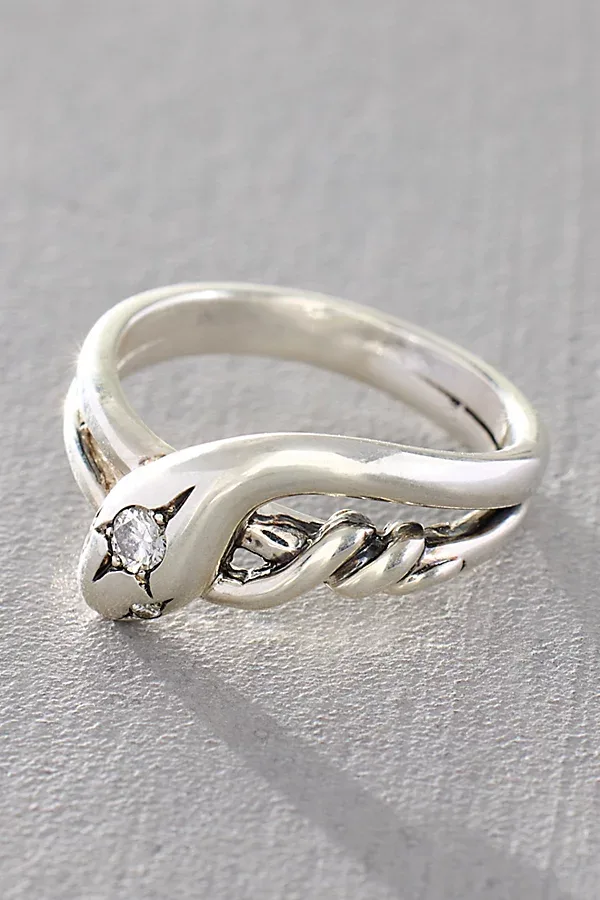 Maura Green Silver Slither Ring by Free People