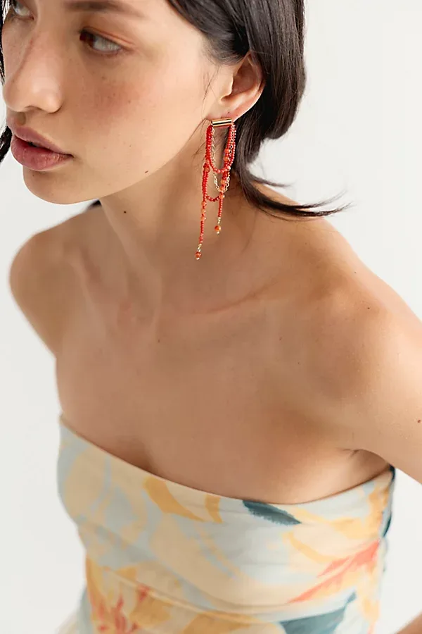 Muse Semi-Precious Stone Beaded Dangle Earrings by Free People