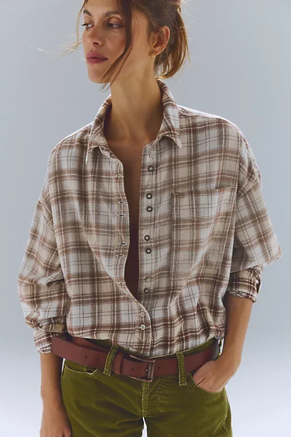 We the Free Lexi Plaid Button Down by Free People