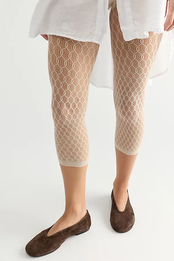 Laura Net Lace Capri Tights by Free People