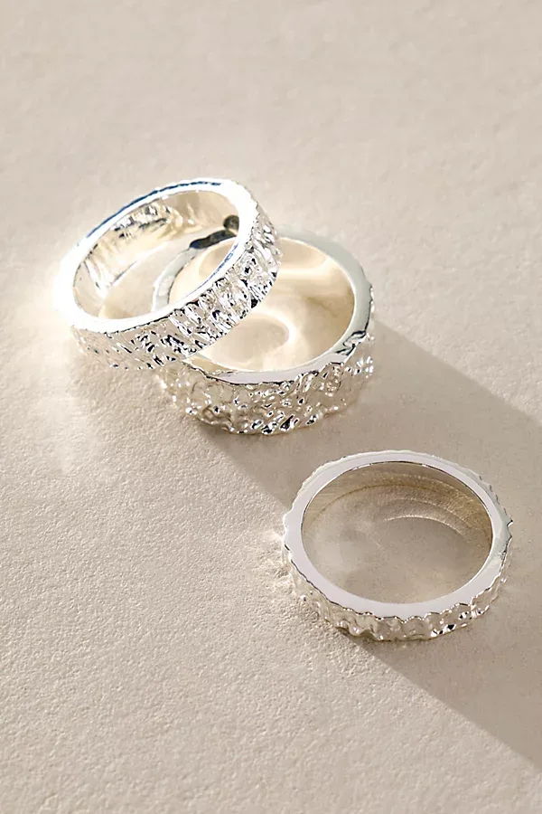 Lumen Wide Stack Gold Plated Ring Set by Free People