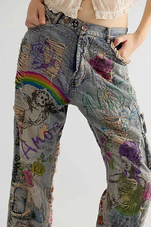 Rainbow Low-Rise Jeans by Magnolia Pearl