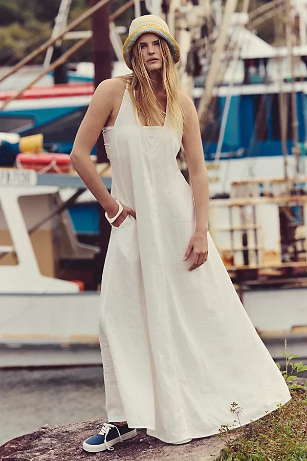 Sandshell Linen Easy Does It Maxi Dress by Free People