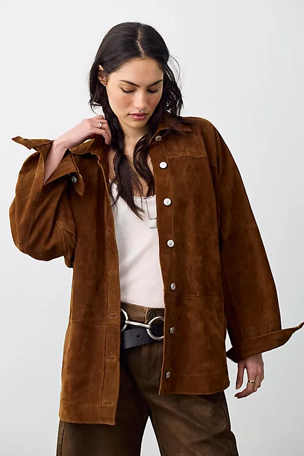 We the Free Starry Eyes Suede Jacket by Free People