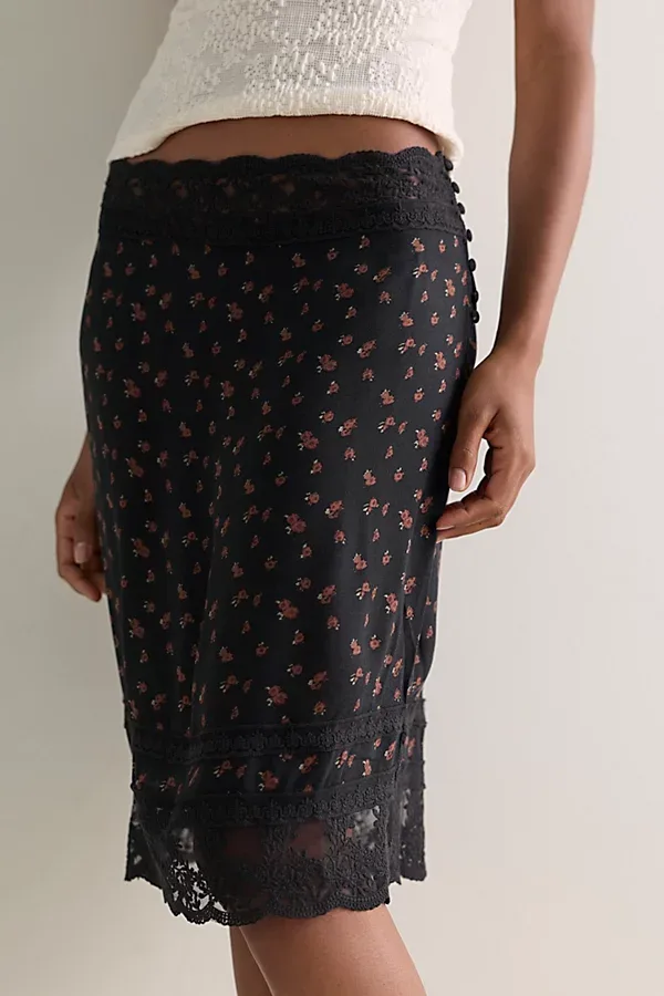 Good Company Printed Midi Slip Skirt by Free People