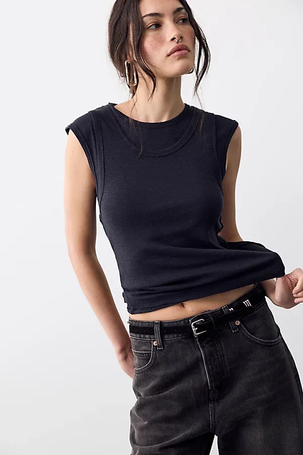 We the Free Tinsley Twofer Short Sleeve Top by Free People