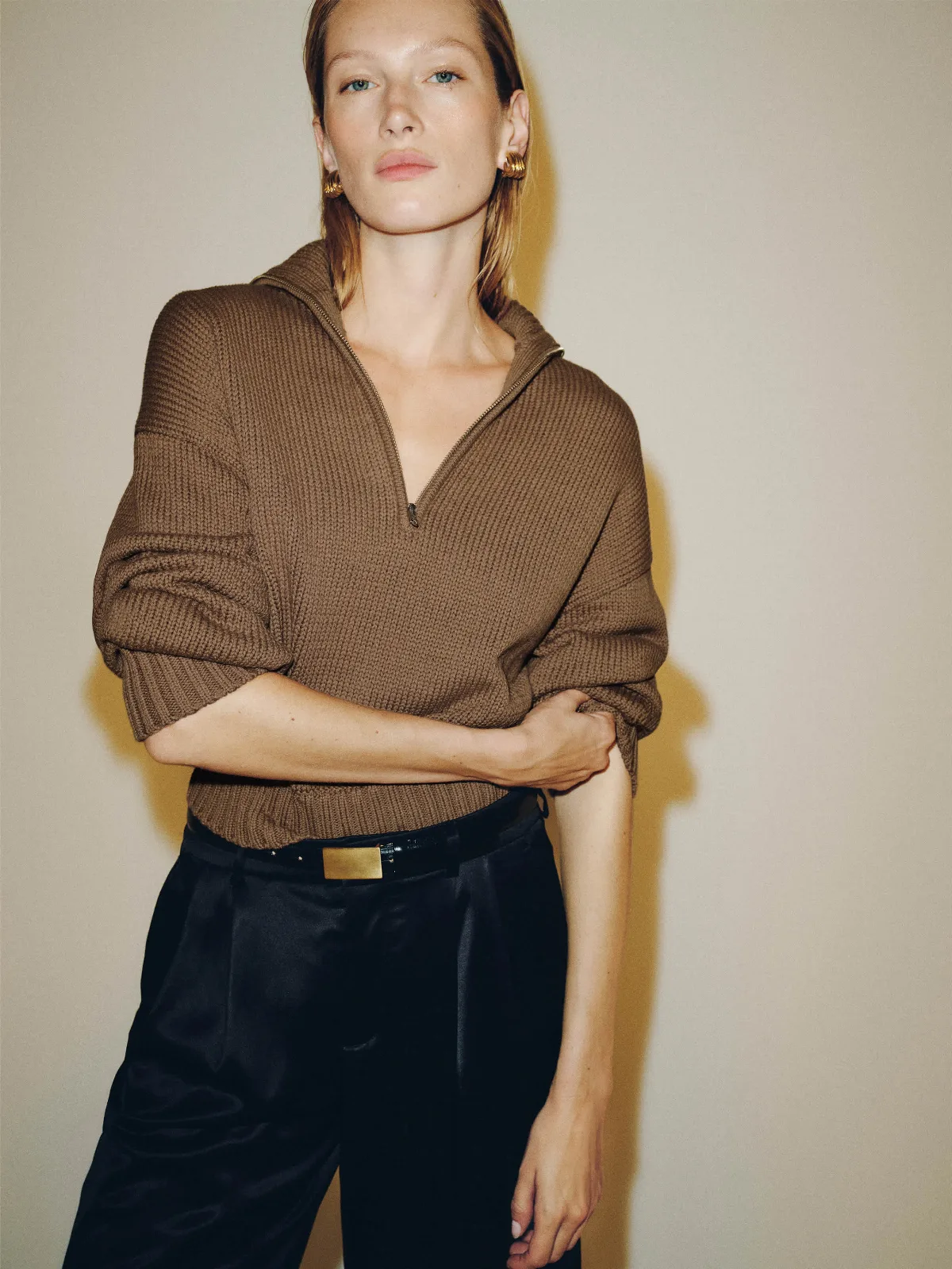 Barney Cotton Quarter-Zip Sweater by Reformation