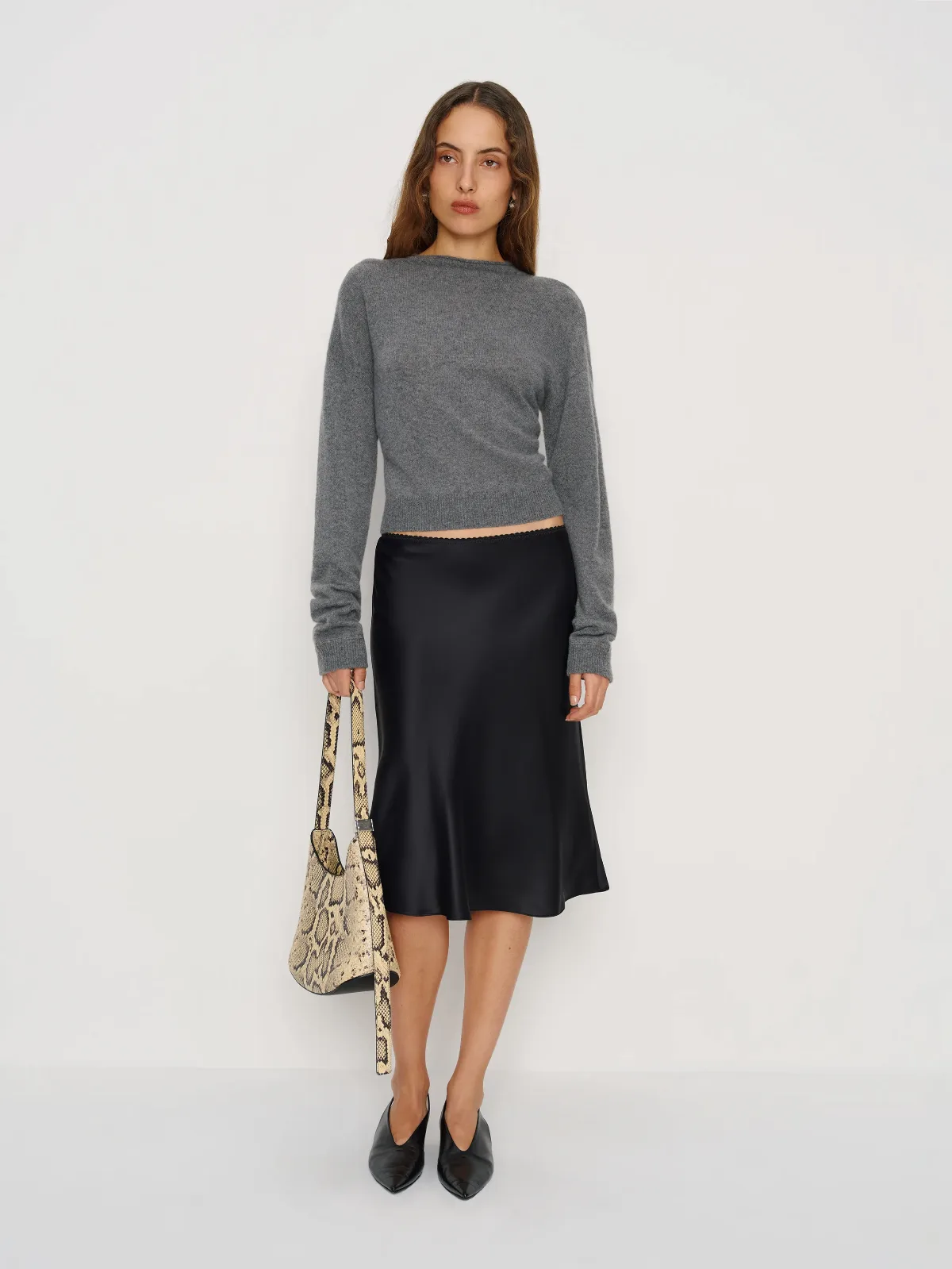 Layla Silk Knee Length Skirt by Reformation