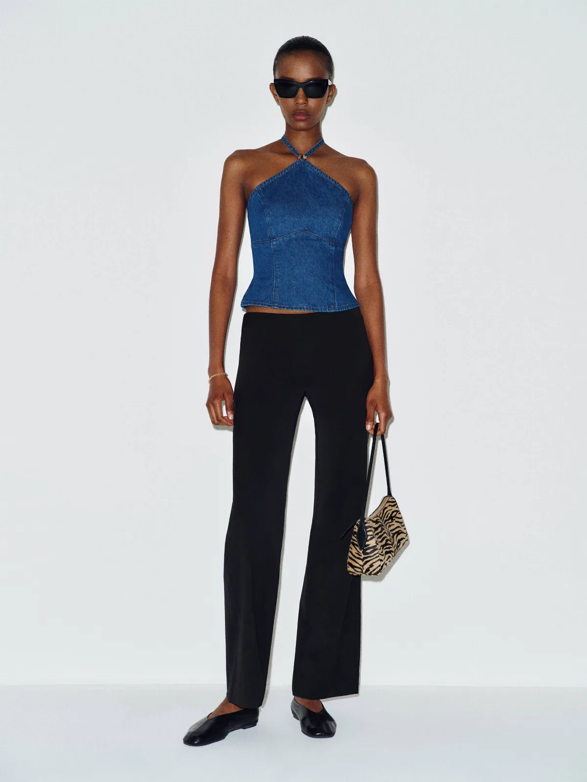 Meghan Denim Halter Top by Reformation