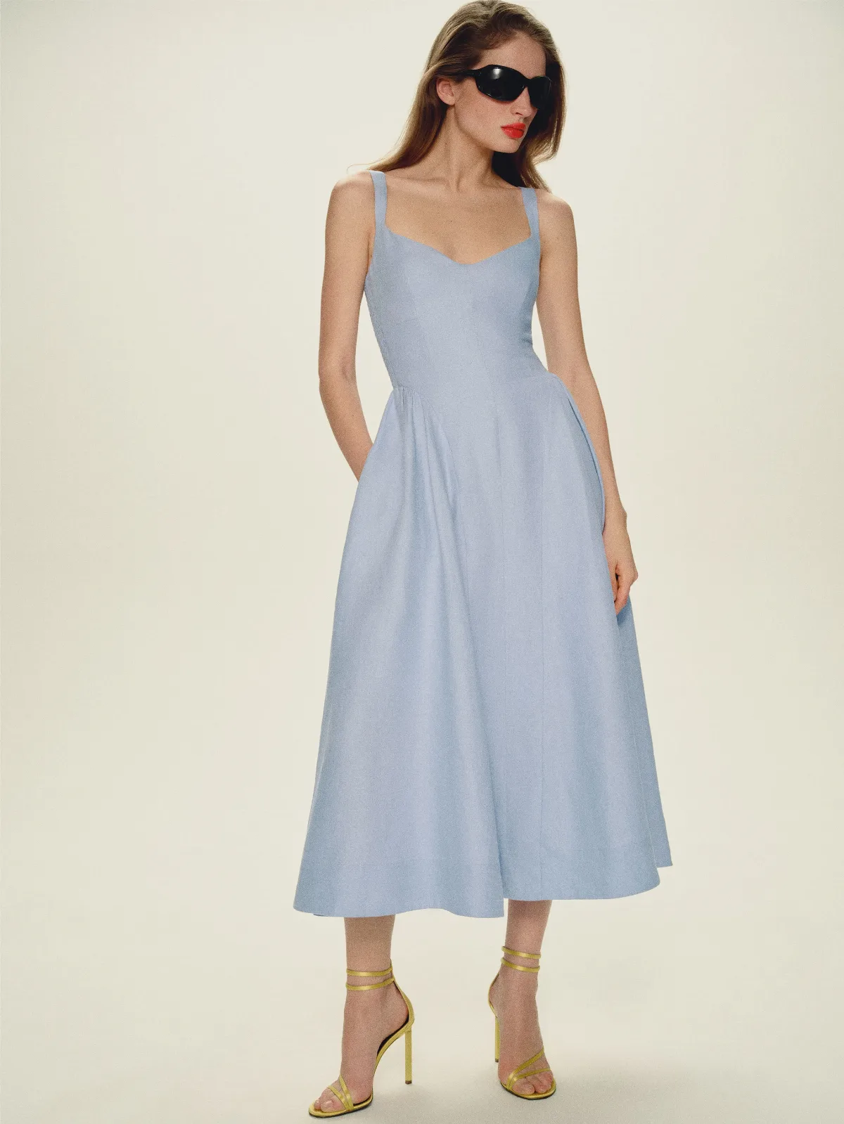 Birdie Linen Dress Cloud by Reformation