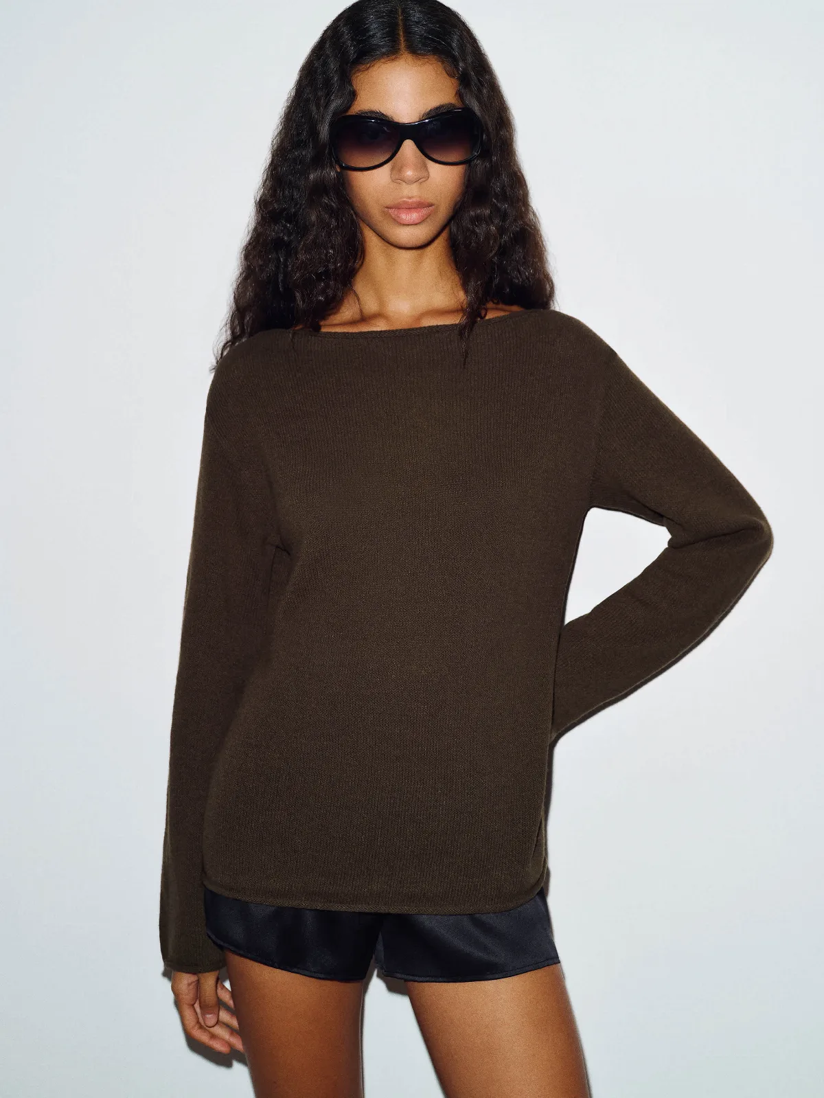 Marine Linen Cotton Sweater by Reformation