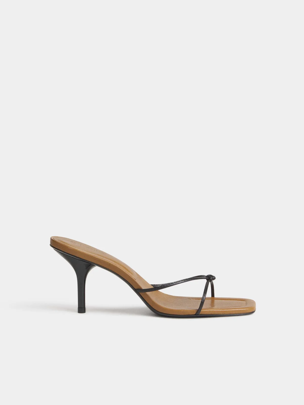 Cooper Heeled Sandal Black Leather by Reformation