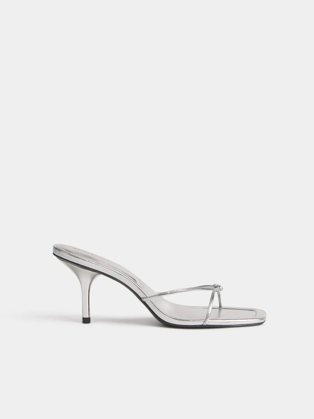 Cooper Heeled Sandal Silver Leather by Reformation
