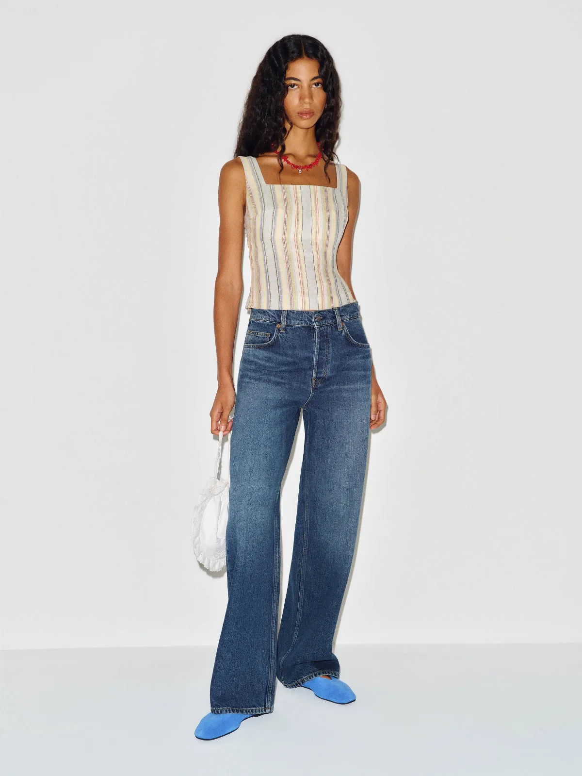 Clyde Low Rise Baggy Jean Blue Denim by Reformation