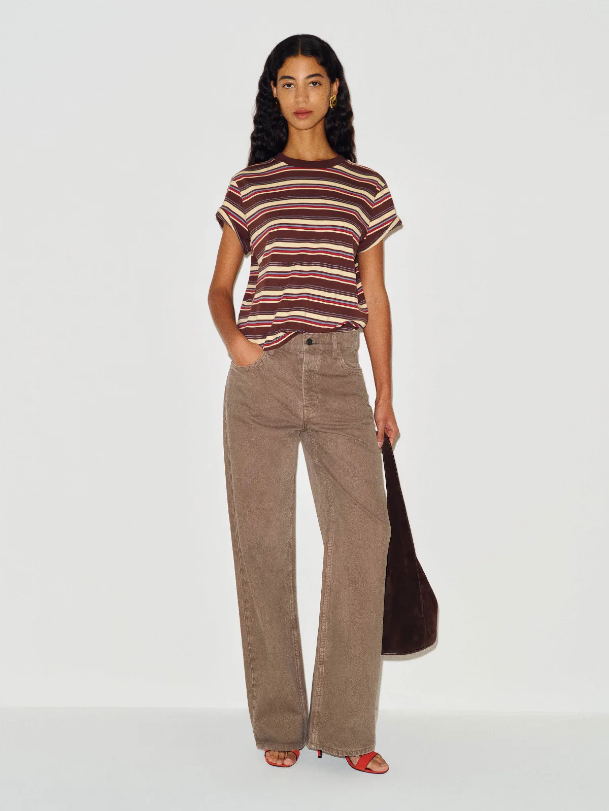 Clyde Low Rise Baggy Jean Brown Denim by Reformation