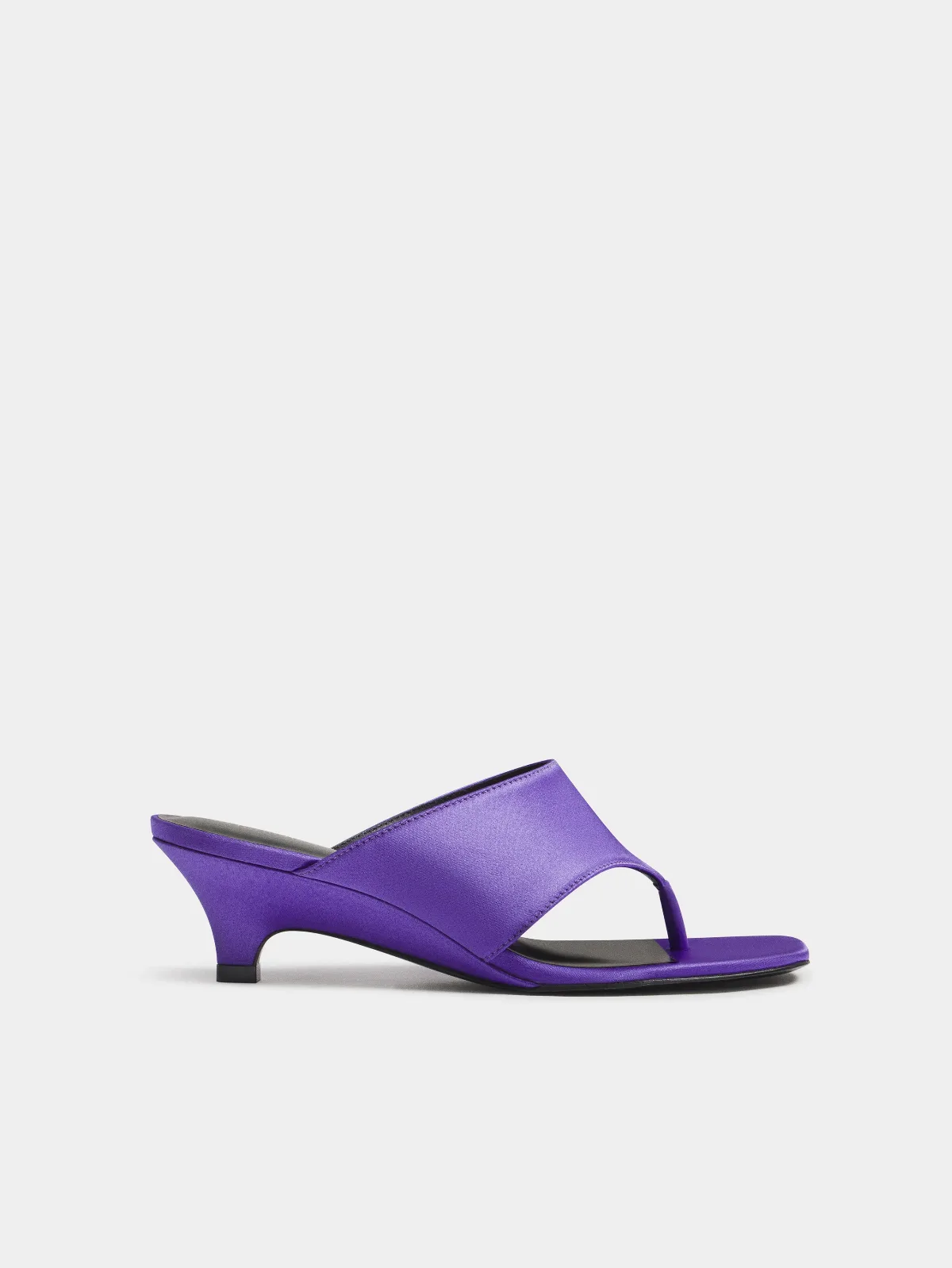 Sherlyn Wedge Thong Purple Satin by Reformation