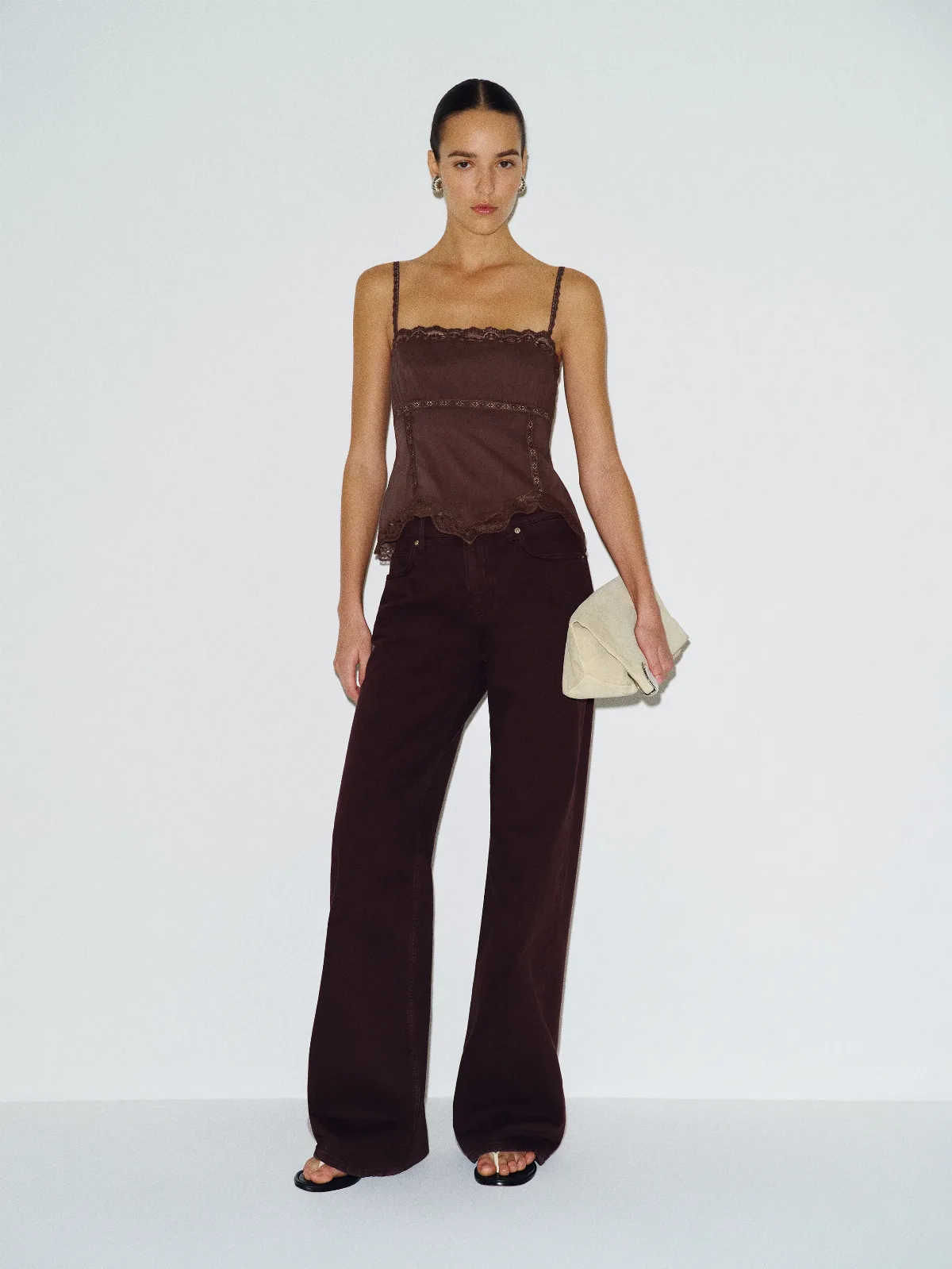 Apricot Top Brown Lace