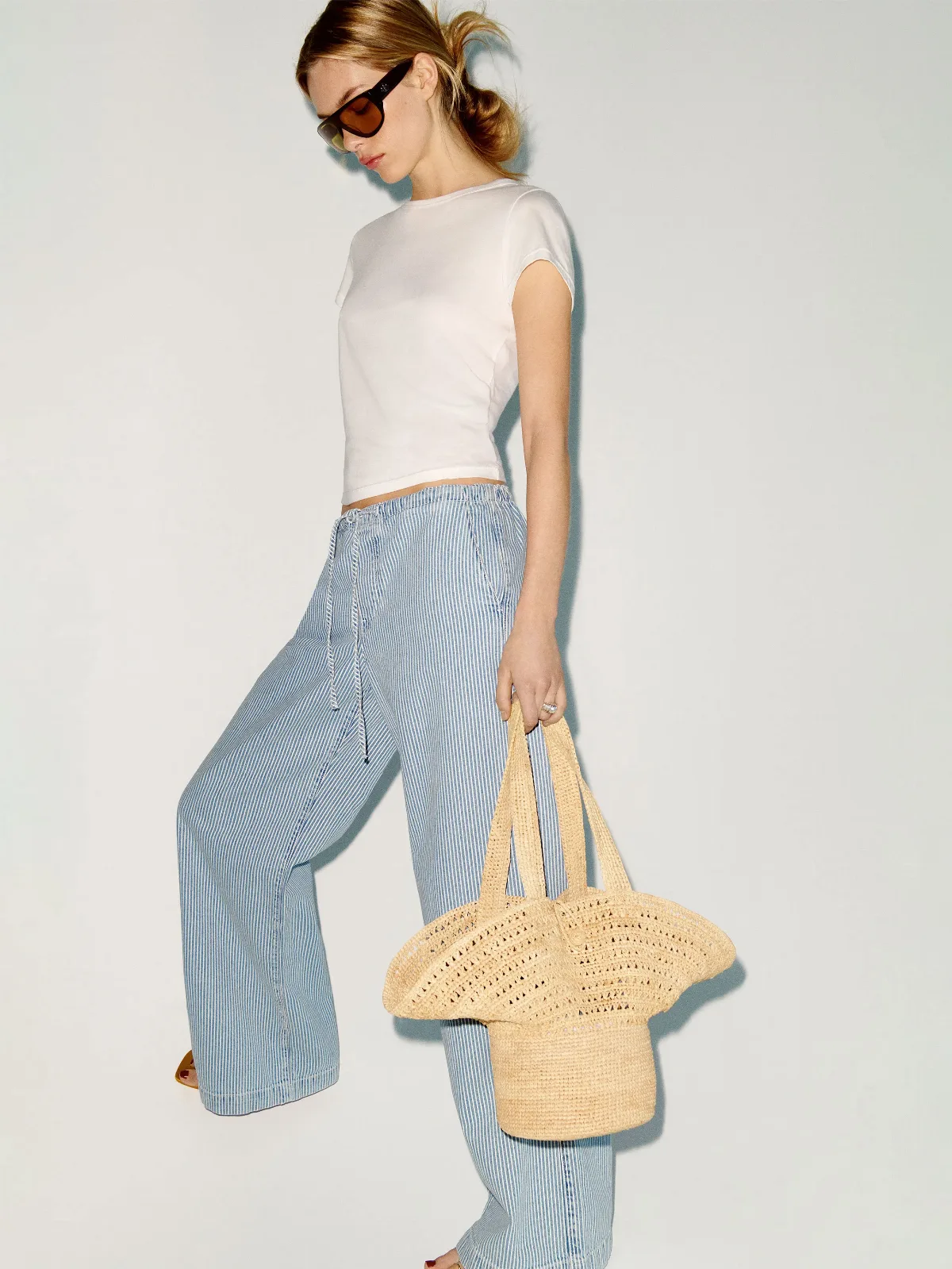 Sonia Hat Bag Natural Raffia by Reformation