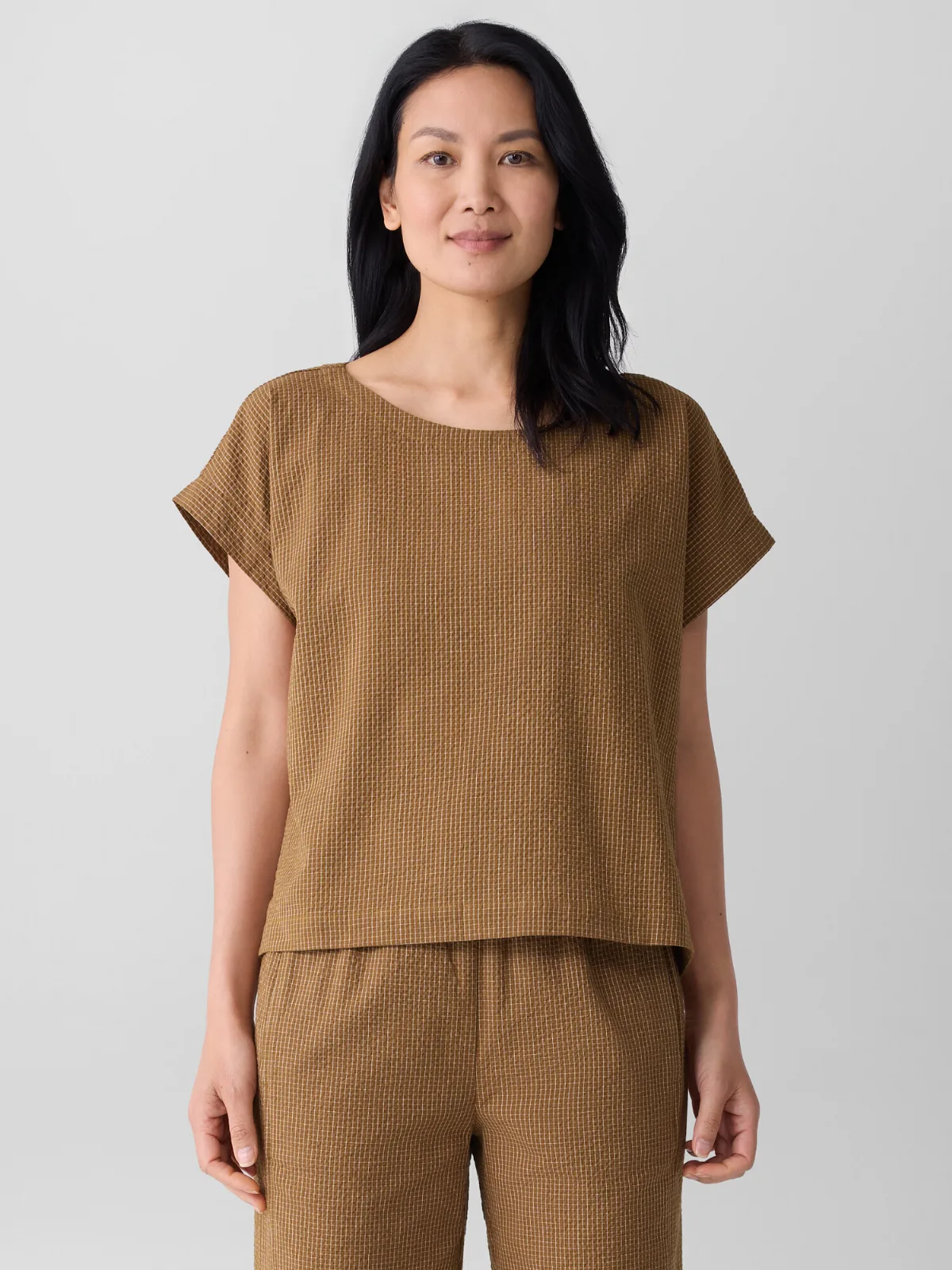 Organic Cotton Ripple Square Top by EILEEN FISHER