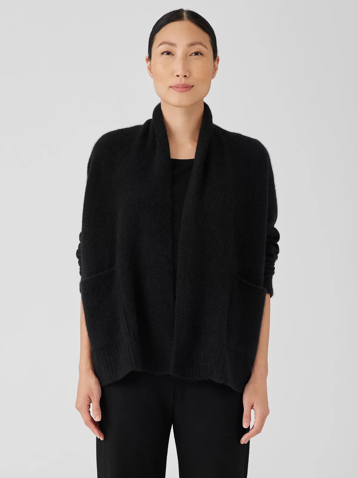 Cashmere Silk Bliss Shawl Collar Cardigan by EILEEN FISHER