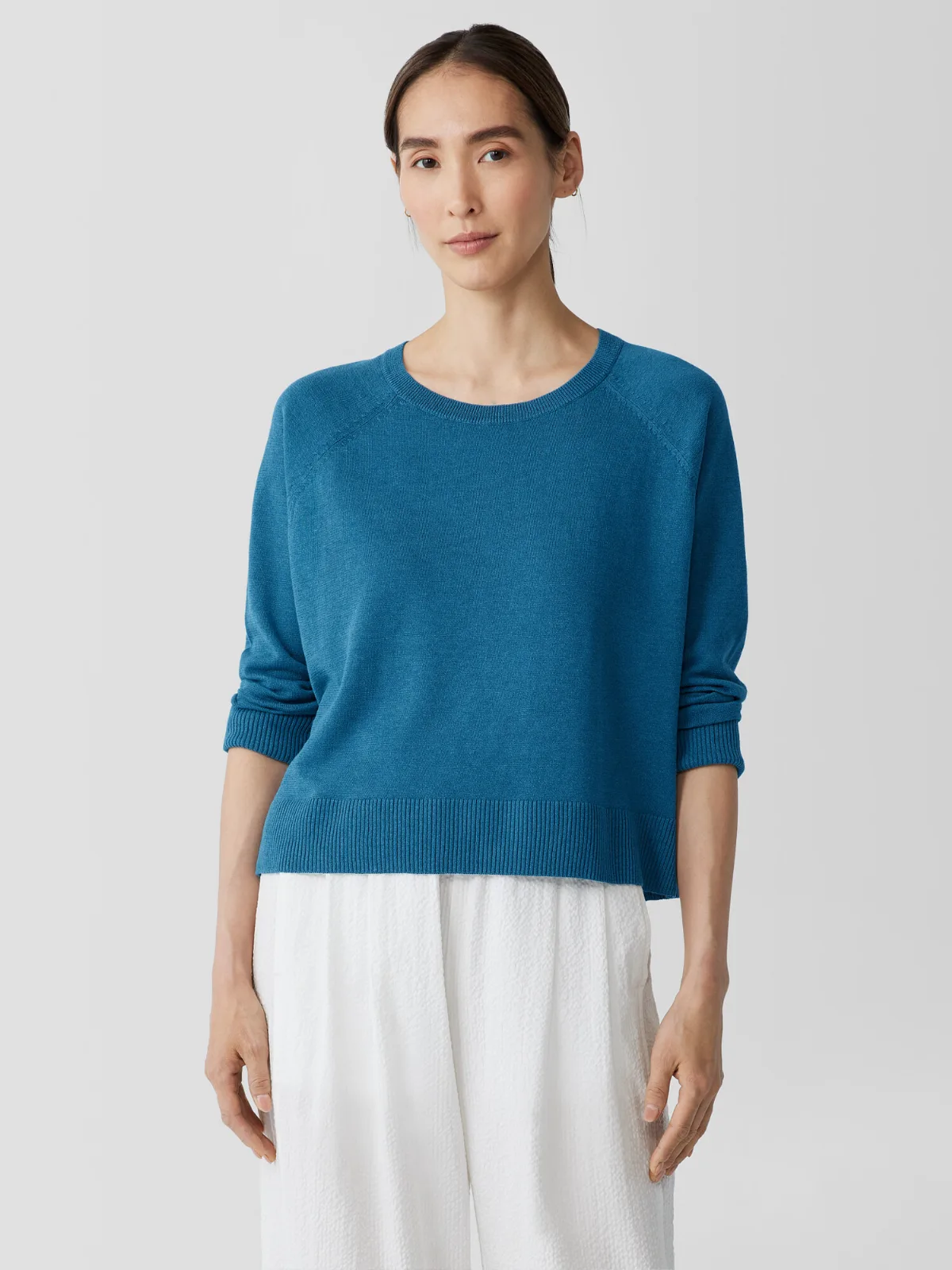 Organic Linen Cotton Raglan-Sleeve Top