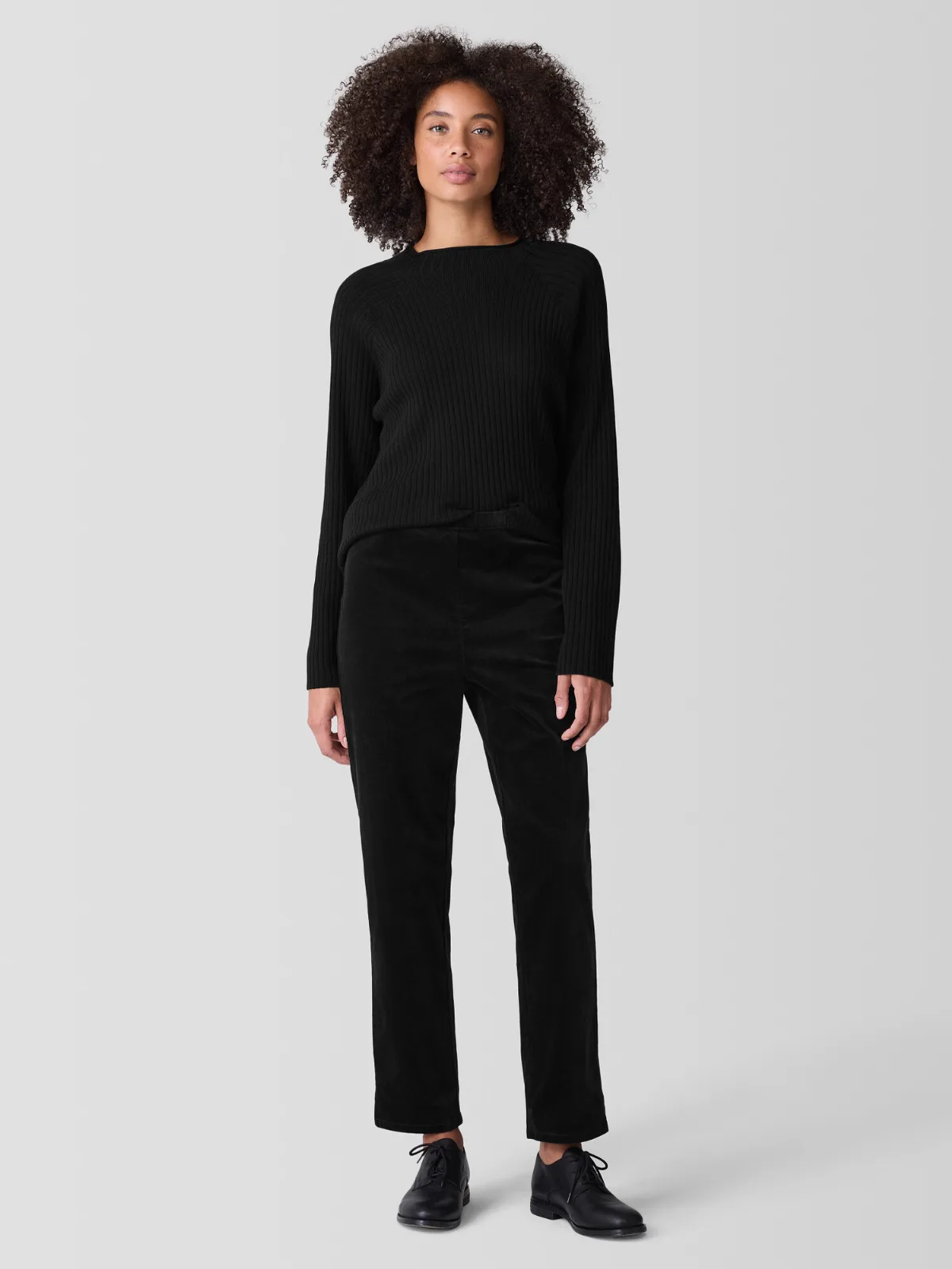 Organic Cotton Stretch Velveteen Slim Pant by EILEEN FISHER