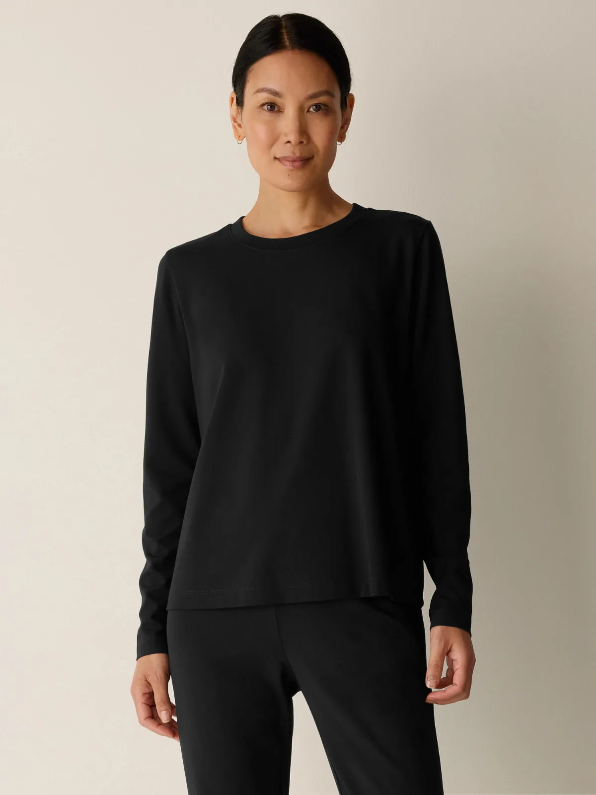 Extra-Fine Ponte Crew Neck Top by EILEEN FISHER