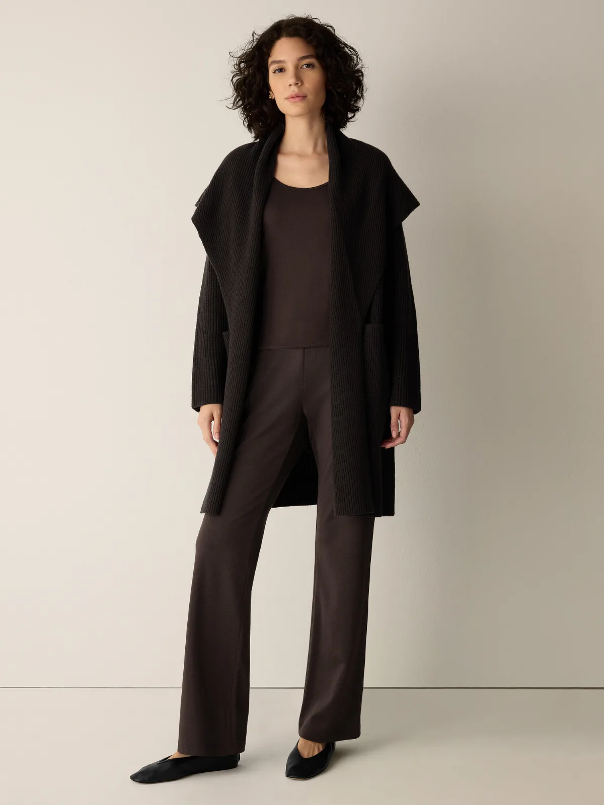 Recycled Wool Cashmere Shawl Cardigan by EILEEN FISHER