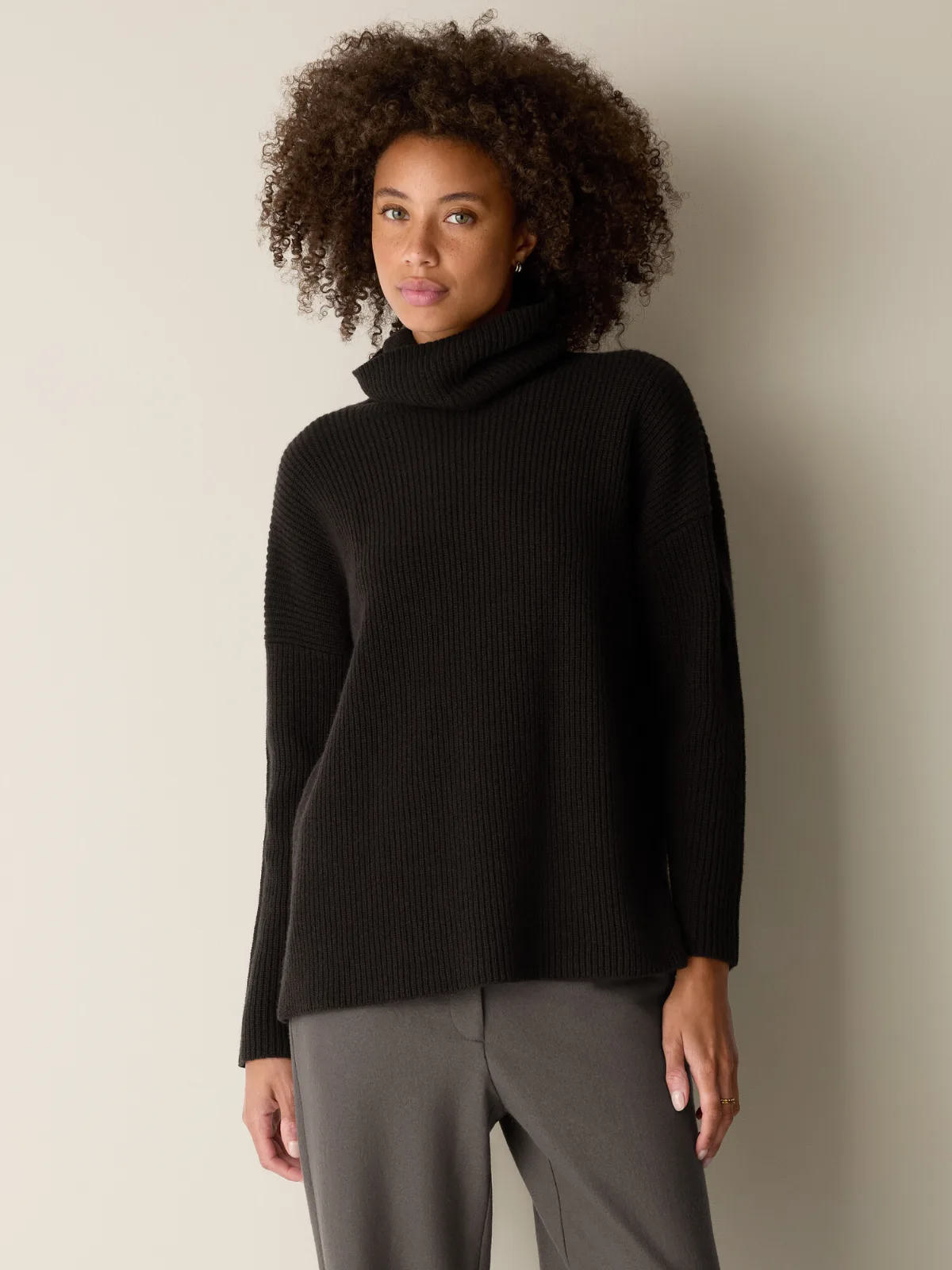 Recycled Wool Cashmere Turtleneck Top by EILEEN FISHER