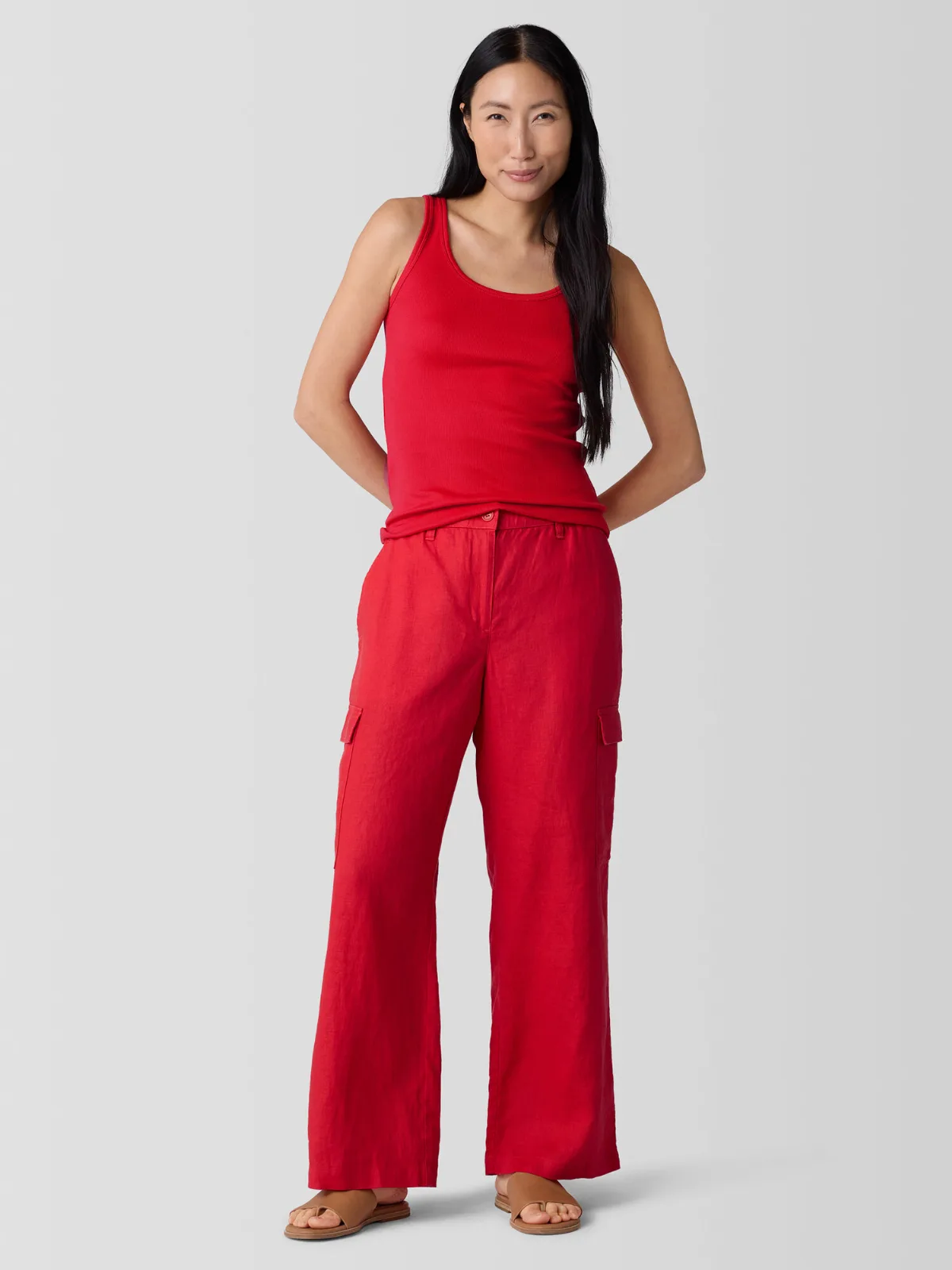 Organic Linen Cargo Pant by EILEEN FISHER