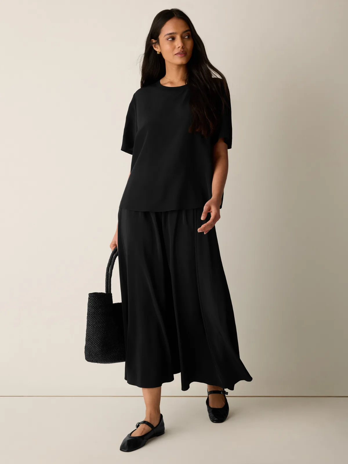 Silk Crepe De Chine Half-Circle Skirt by EILEEN FISHER