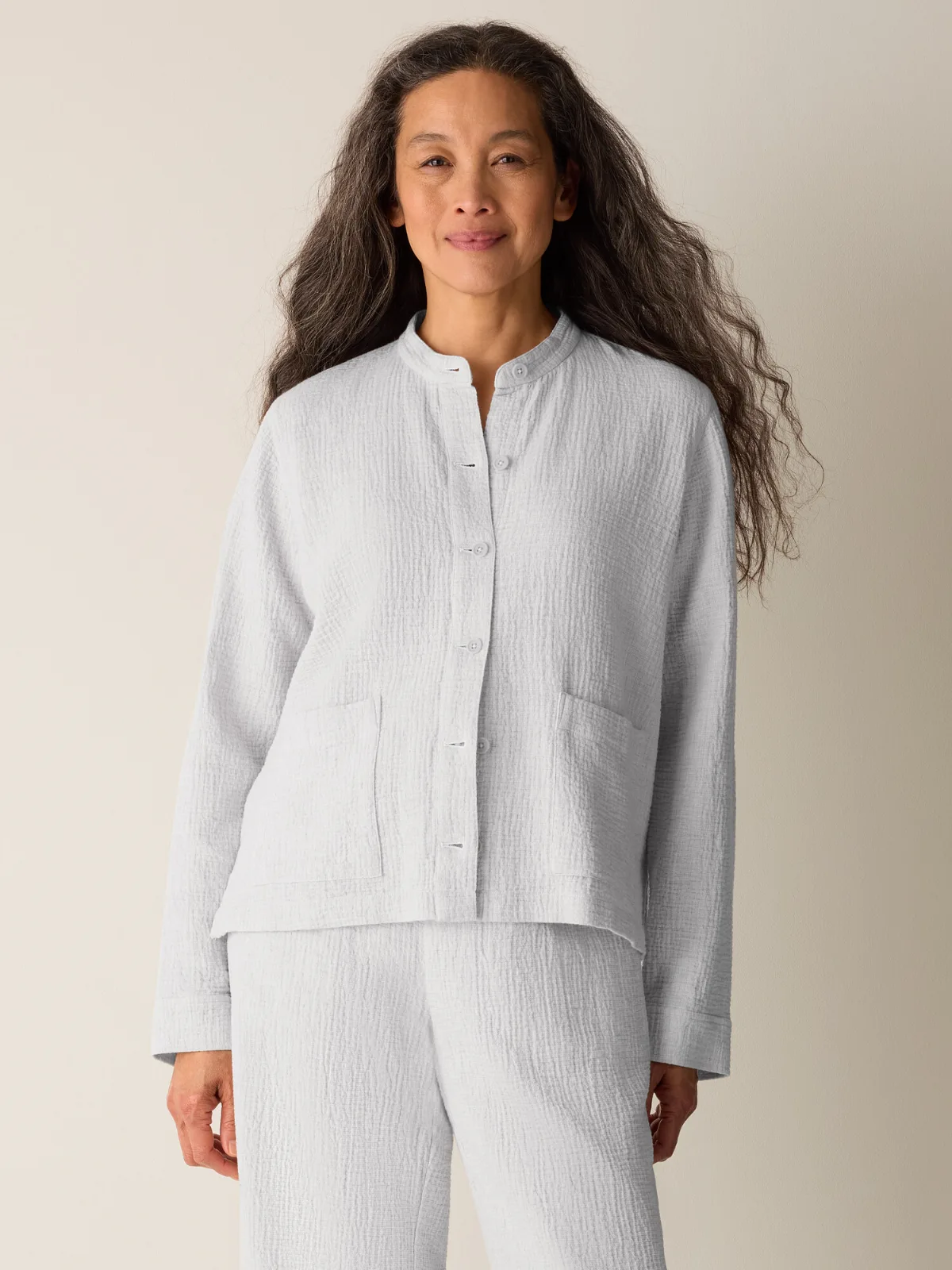 Organic Cotton Doubleweave Shirt Jacket by EILEEN FISHER
